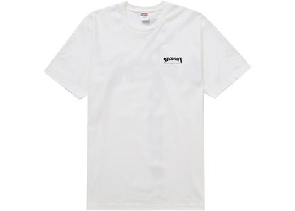 supreme thrasher cross tee white