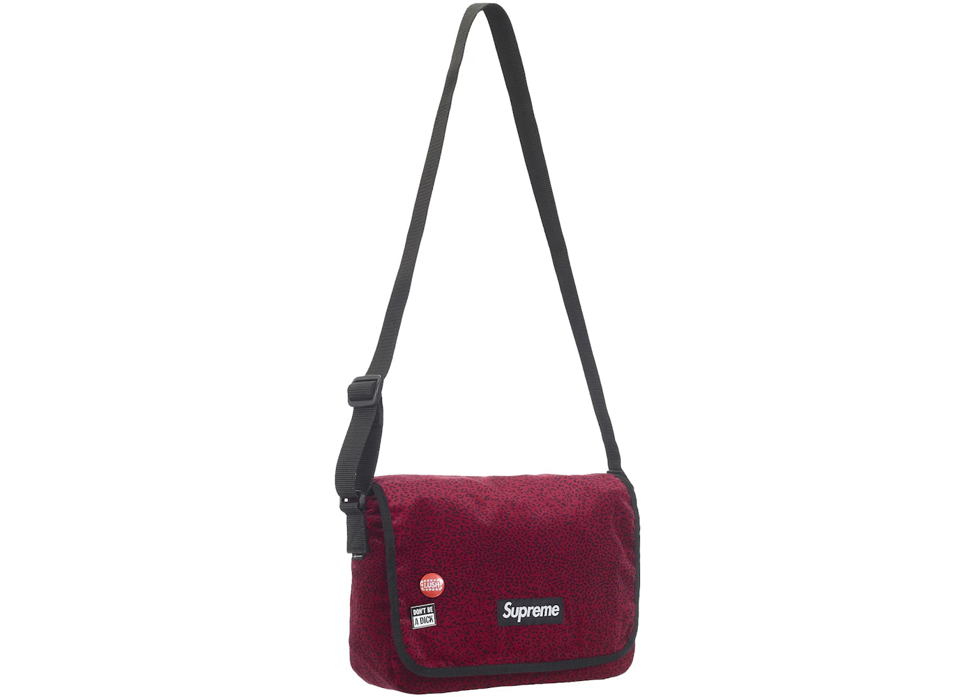 Supreme Velvet Small Messenger Bag Red Leopard