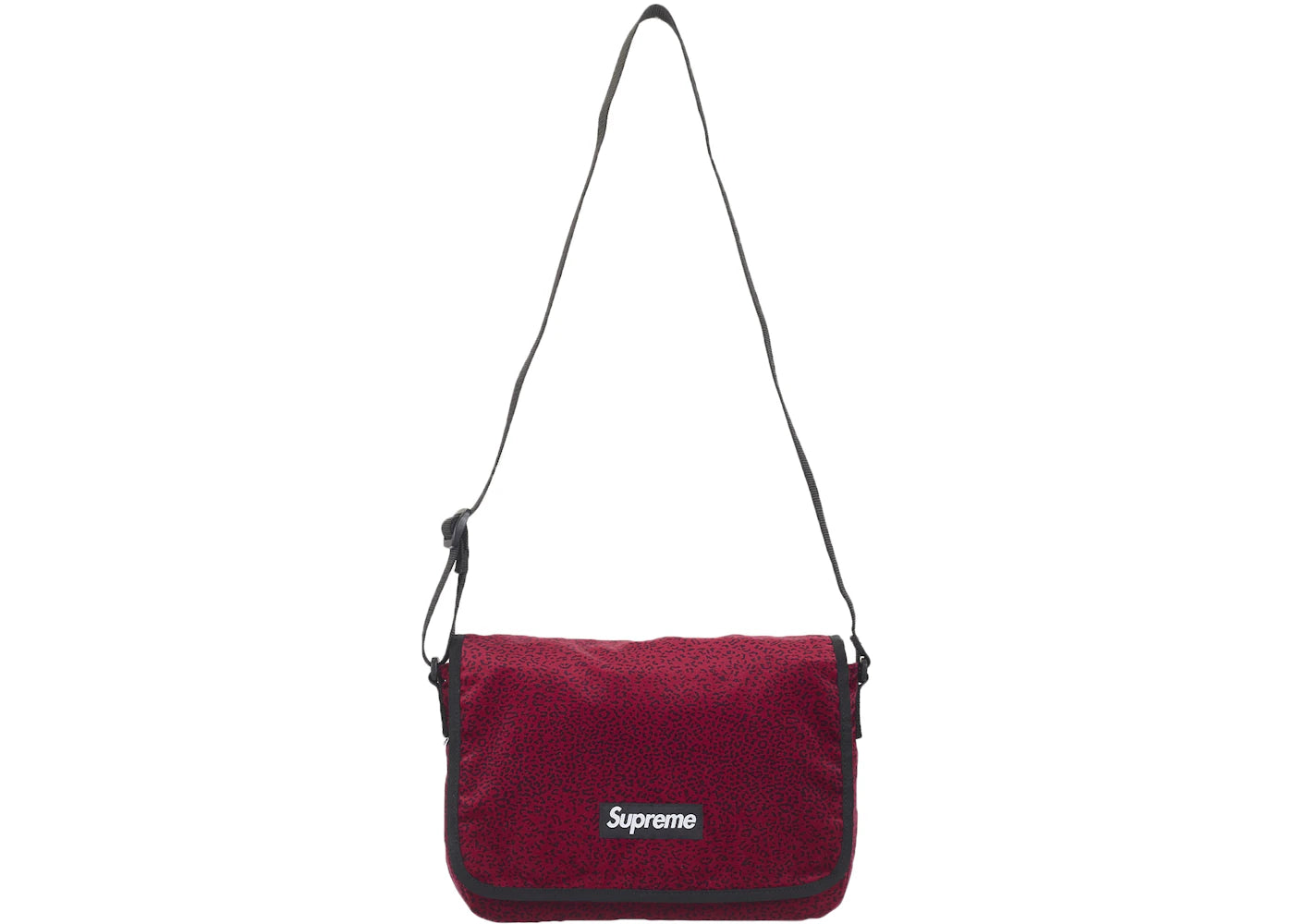 Supreme Velvet Small Messenger Bag Red Leopard