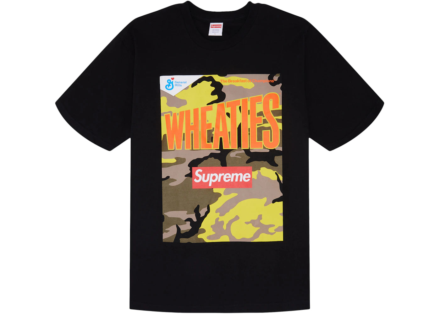 supreme wheaties tee black