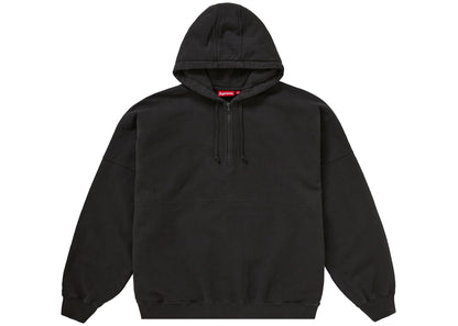 supreme wrapped half zip hooded sweatshirt washed black