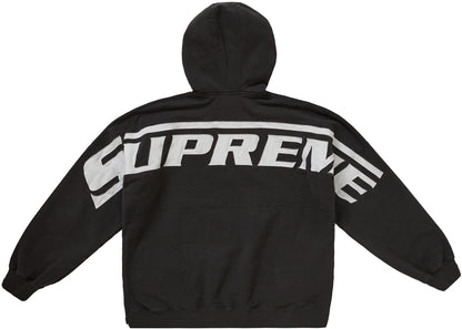 supreme wrapped half zip hooded sweatshirt washed black