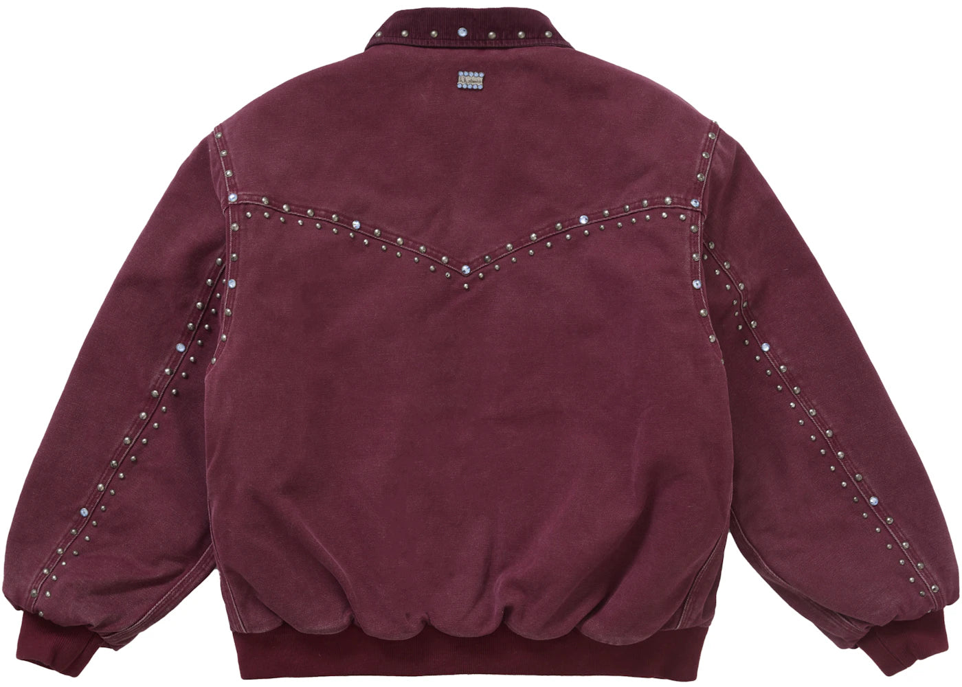 supreme b.b. simon studded work jacket burgundy