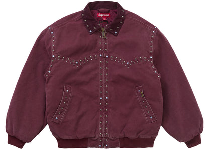 supreme b.b. simon studded work jacket burgundy