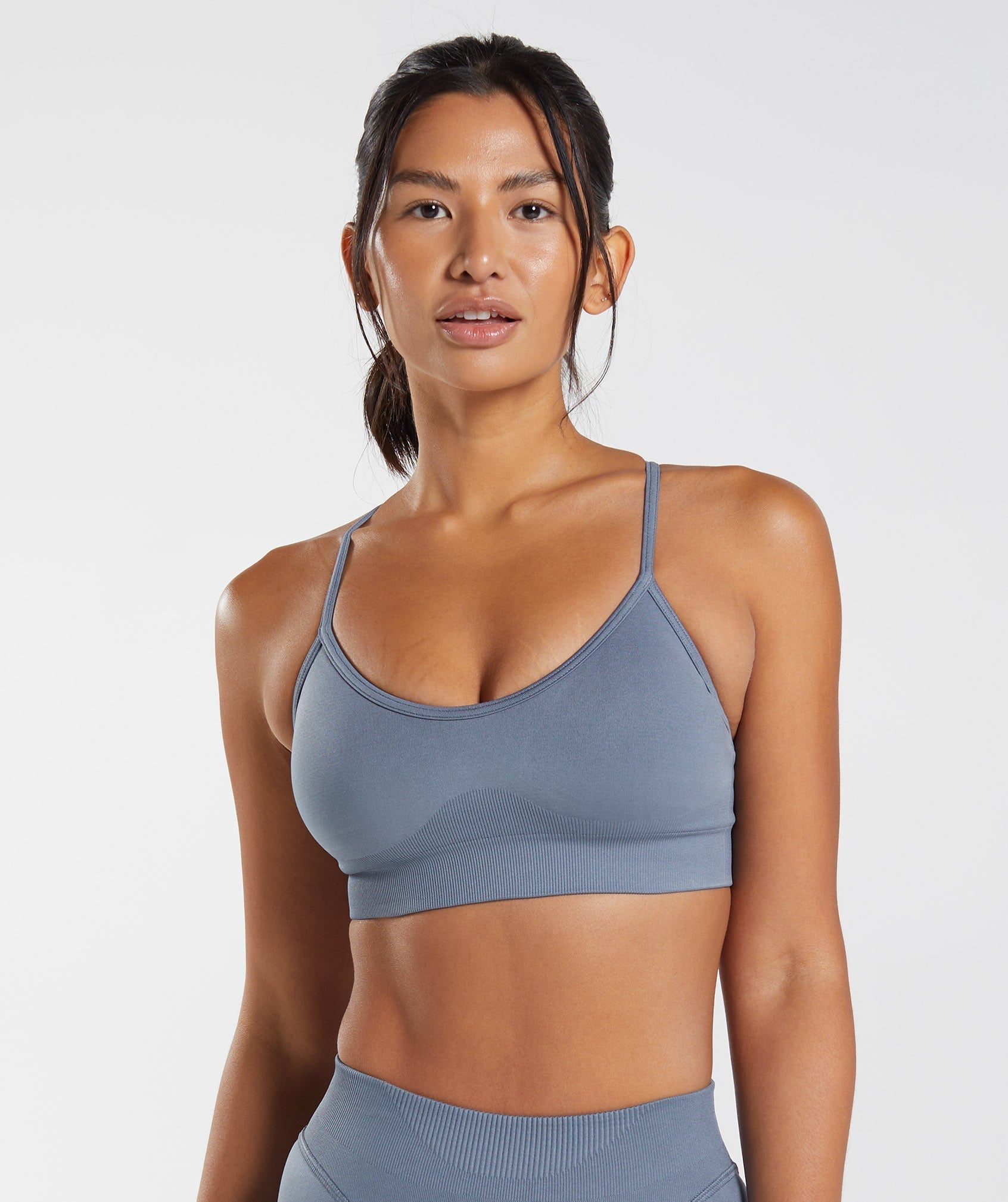Women's Gymshark Sweat Seamless Sports Bra Evening Blue
