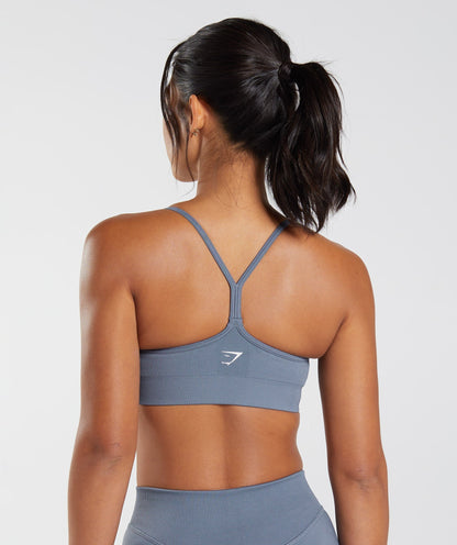 Women's Gymshark Sweat Seamless Sports Bra Evening Blue