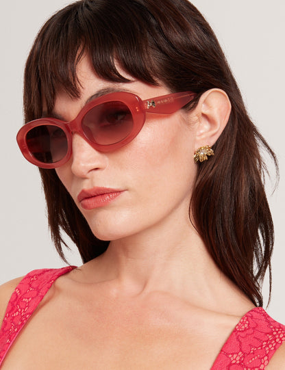 Ted Baker Daisie Chunky Oval Bow Detail Sunglasses Women's
