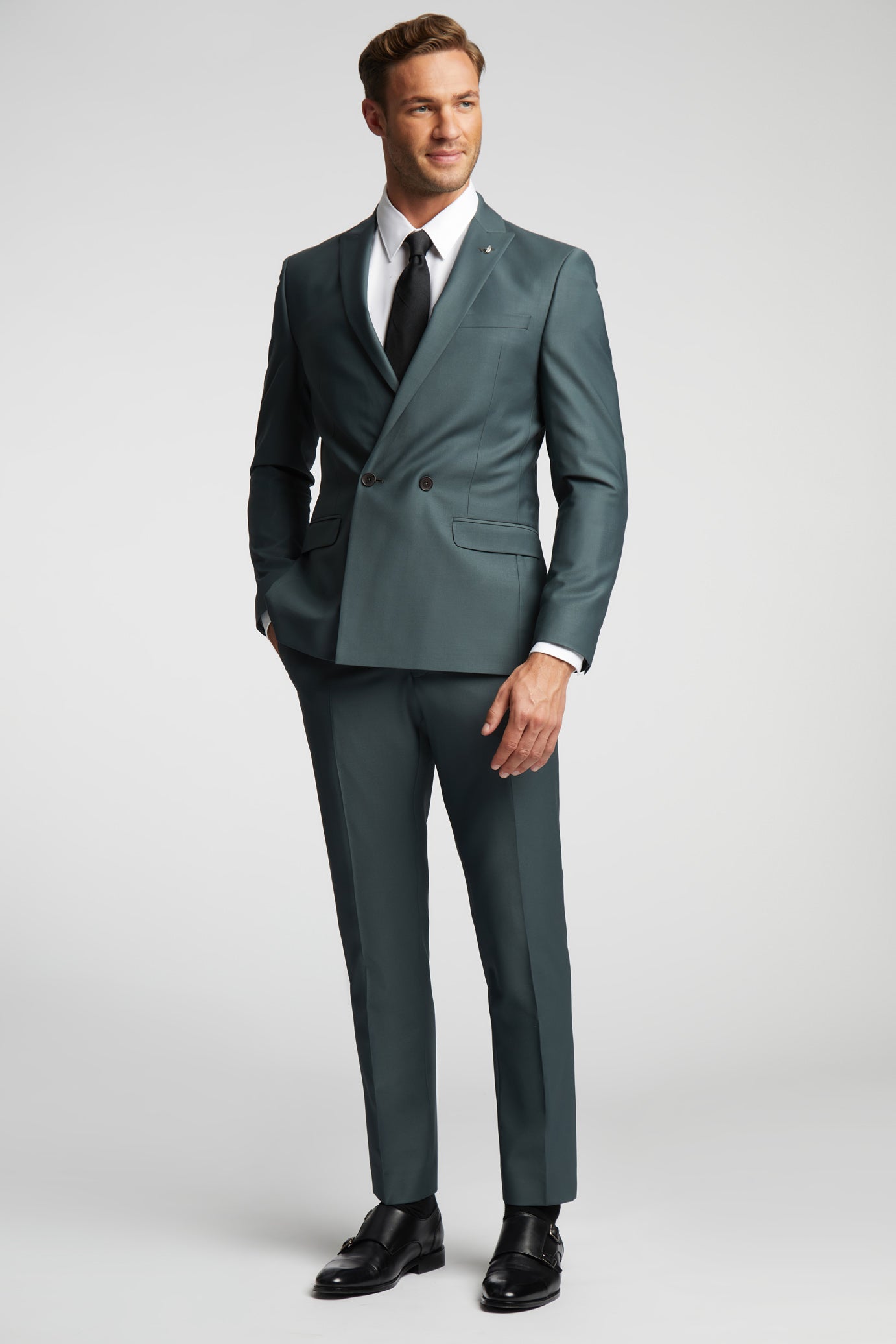 Ted Baker Lunanjt Double Breasted Wool Blend Suit Jacket