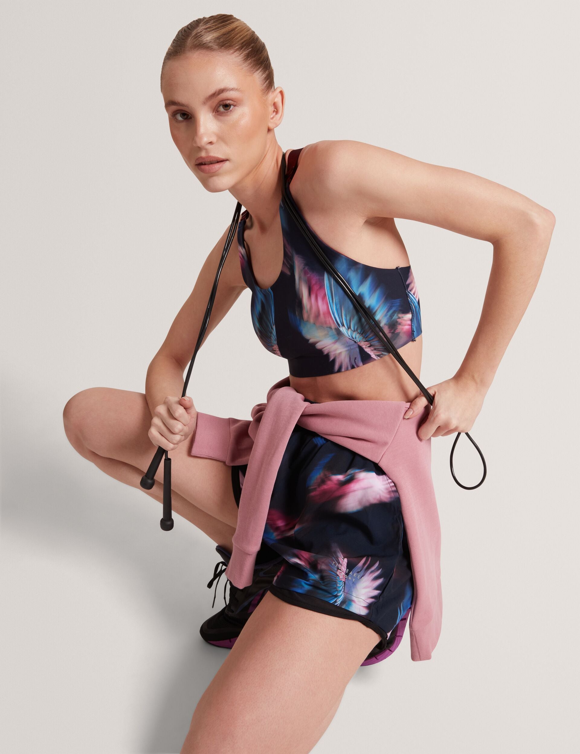 Ted Baker Jodie Printed High Impact Racer Sports Bra Women's