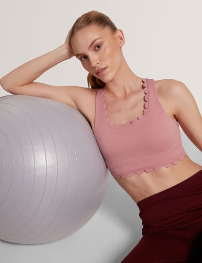 Ted Baker Sandra Scalloped Edge Racerback Yoga Bra Women's