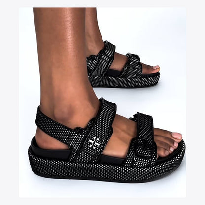 Tory Burch Kira Sport Sandal PERFECT BLACK / NEW IVORY