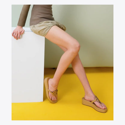 Tory Burch Miller Wedge Sandal GINGER SHORTBREAD