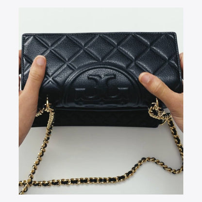 Tory Burch Small Fleming Shoulder Bag Gray