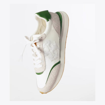 Tory Burch Destiny Trainer WHITE / WHITE / PALE GREEN