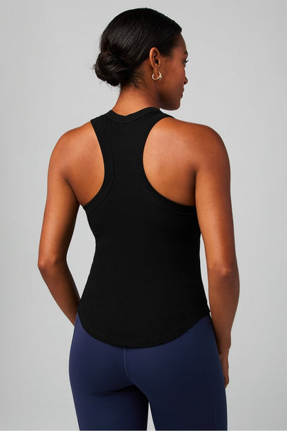 Fabletics High Neck Rib Built-In Bra Tank