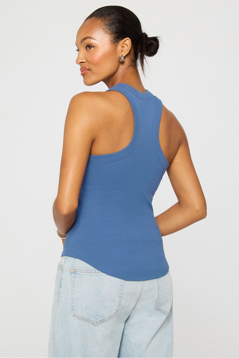 Fabletics High Neck Rib Built-In Bra Tank