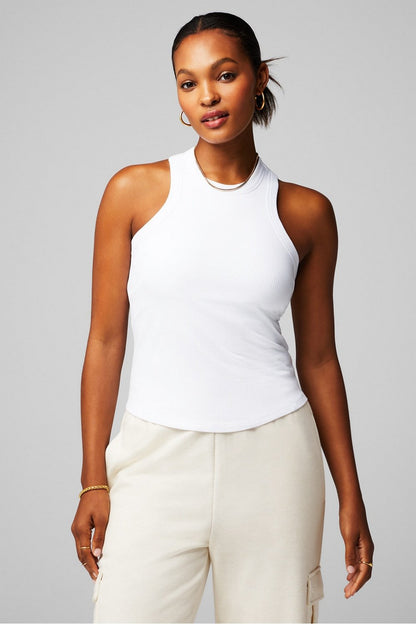Fabletics High Neck Rib Built-In Bra Tank