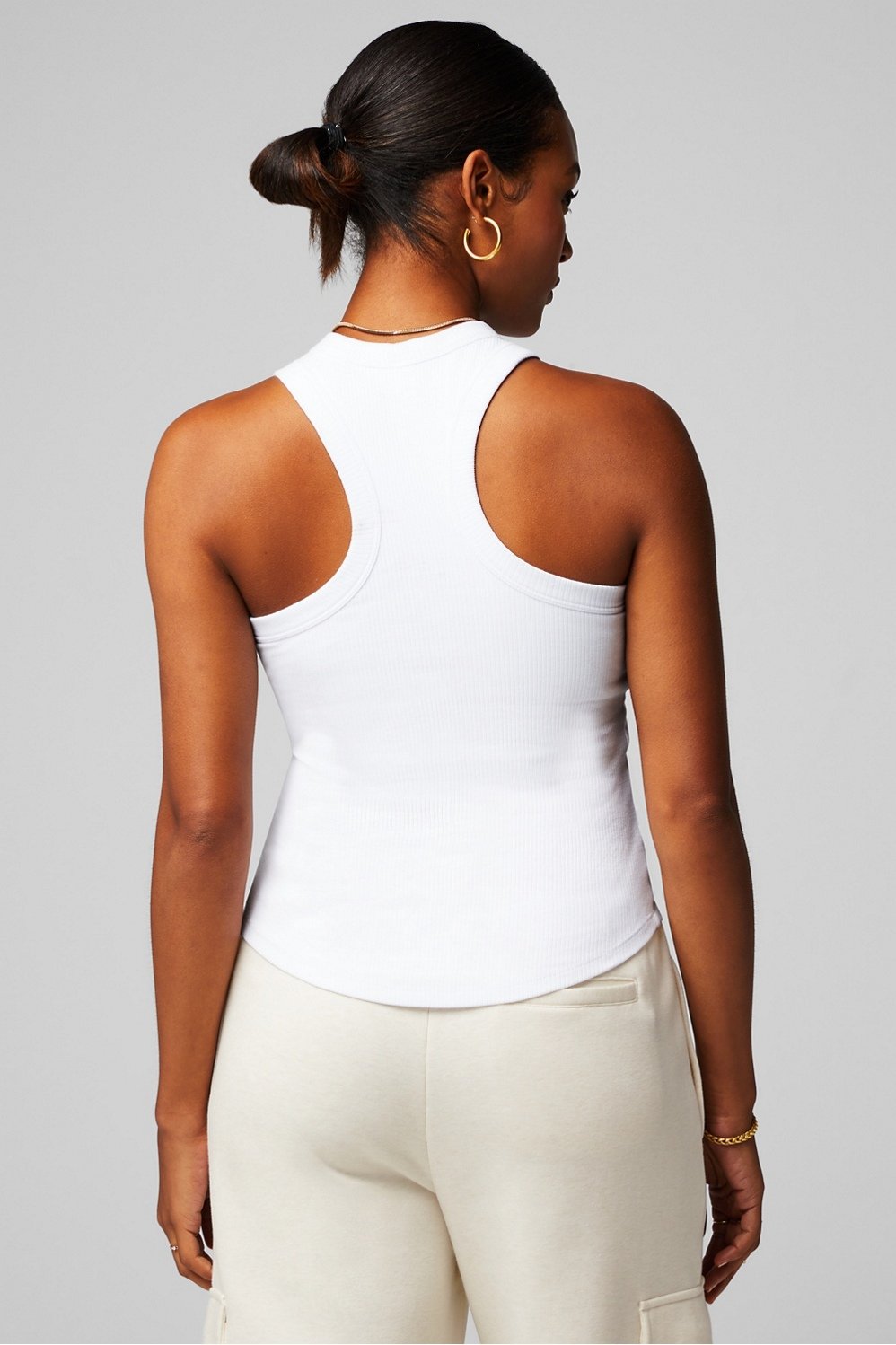 Fabletics High Neck Rib Built-In Bra Tank
