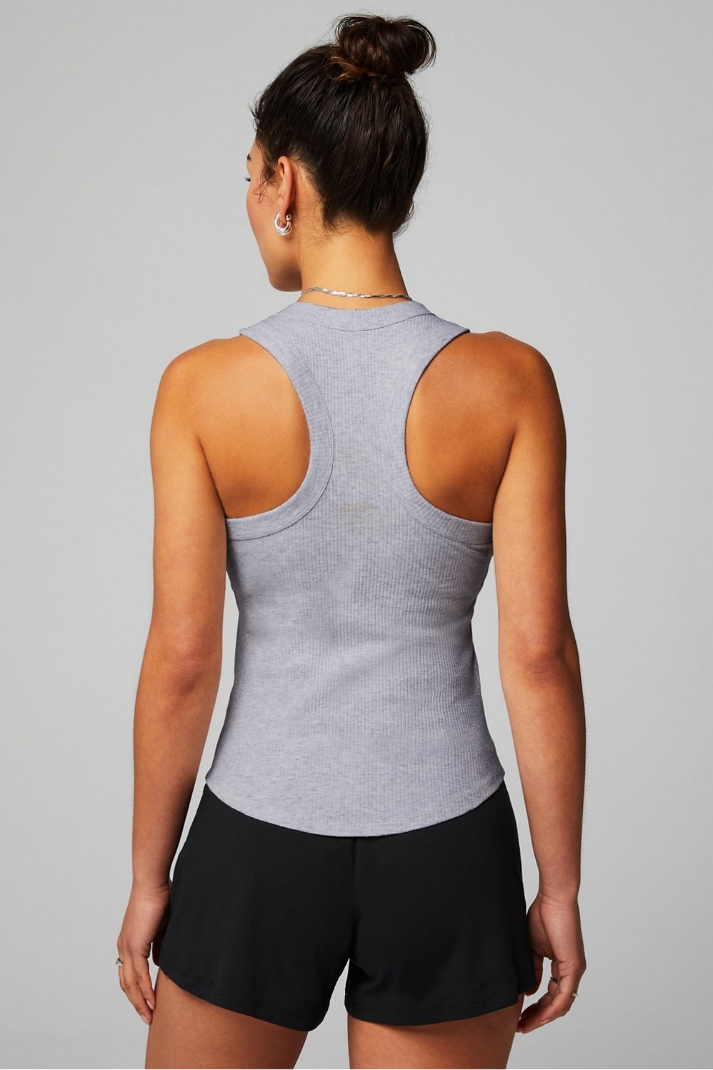 Fabletics High Neck Rib Built-In Bra Tank