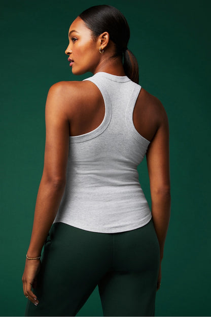 Fabletics High Neck Rib Built-In Bra Tank