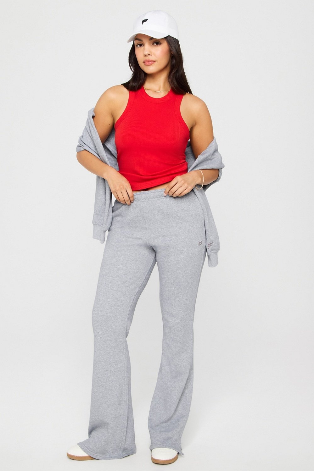Fabletics High Neck Rib Built-In Bra Tank