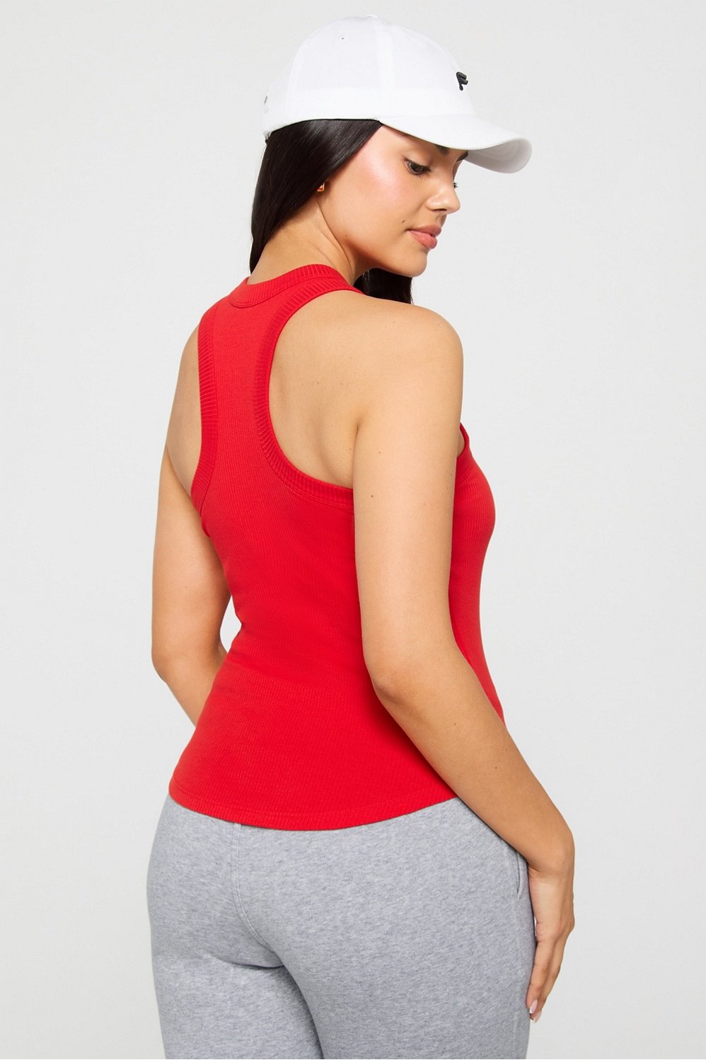 Fabletics High Neck Rib Built-In Bra Tank