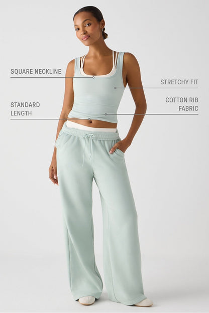 Fabletics Daily Rib Square Neck Tank