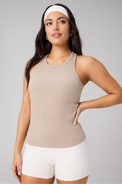 Fabletics Modal Rib High Neck Built-In Bra Tank