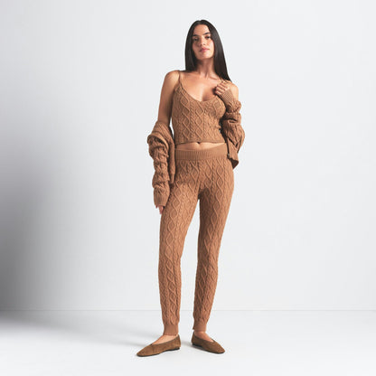 Skims Sweater Knits Cable Knit Cami Dark Honey