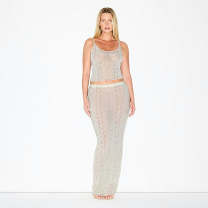 Skims Milky Sheer Cami Stone Pastel Snake Print