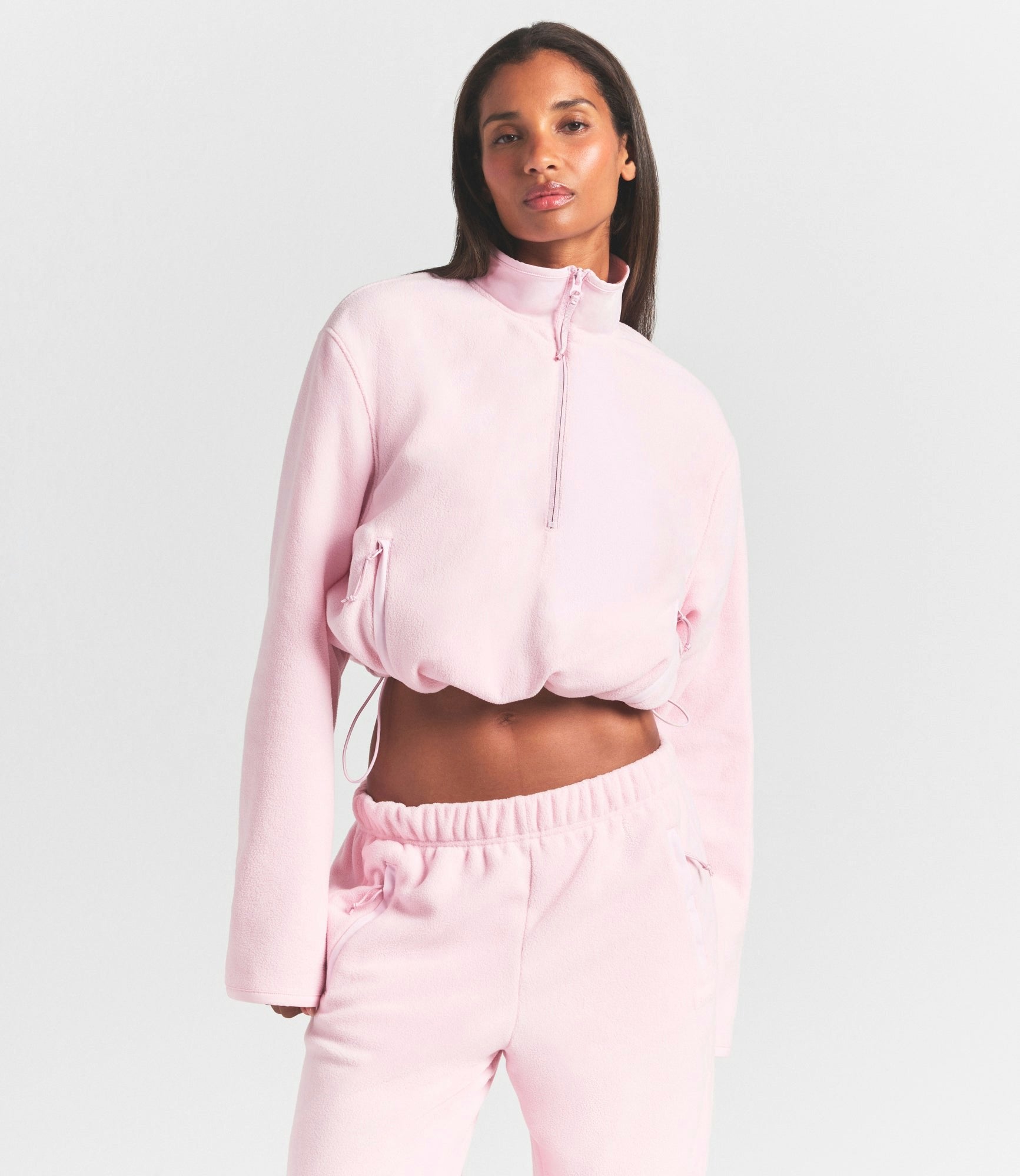 Skims Outdoor Fleece Half Zip Pullover Cherry Blossom