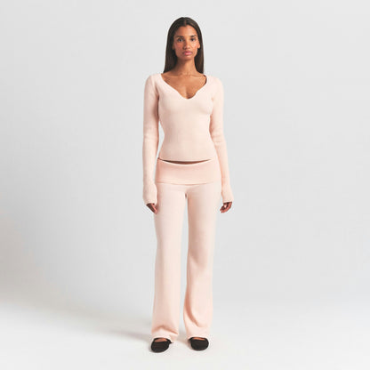 Skims Sweater Knits Ribbed Long Sleeve Top Primrose