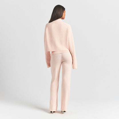 Skims Sweater Knits Ribbed Mock Neck Zip Up Primrose