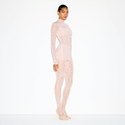 Skims Milky Sheer Tunic Rose Pastel Snake Print