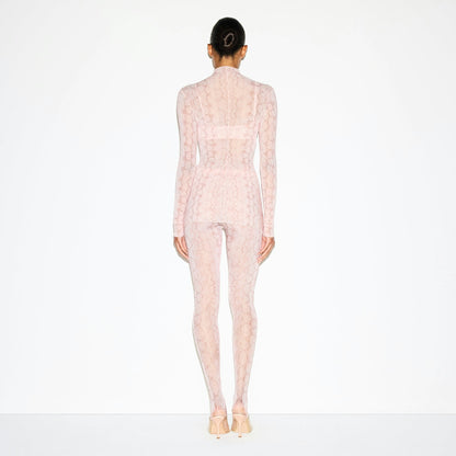 Skims Milky Sheer Tunic Rose Pastel Snake Print