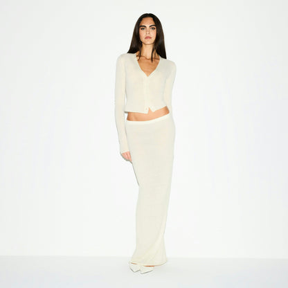 Skims Featherweight Cashmere Cardigan Egret