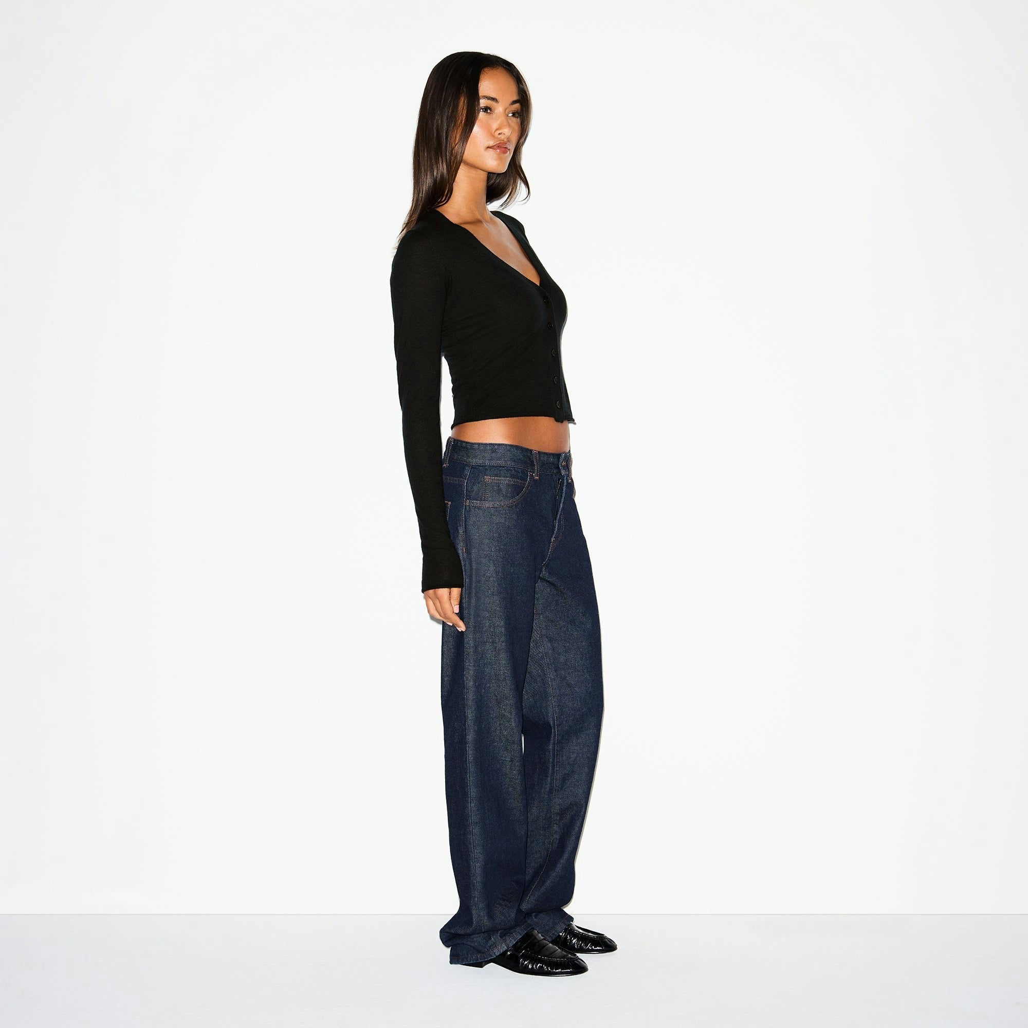 Skims Featherweight Cashmere Cardigan Onyx