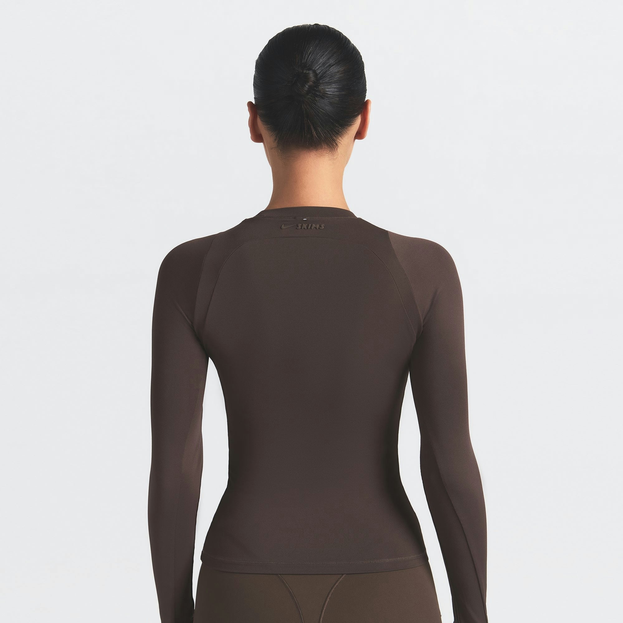 Skims Nikeskims Airy Long Sleeve Crew Neck Top Dark Sepia