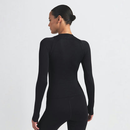 Skims Nikeskims Airy Long Sleeve Crew Neck Top Obsidian