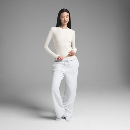 Skims Cotton Rib Long Sleeve T-Shirt Marble