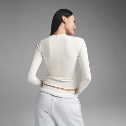 Skims Cotton Rib Long Sleeve T-Shirt Marble