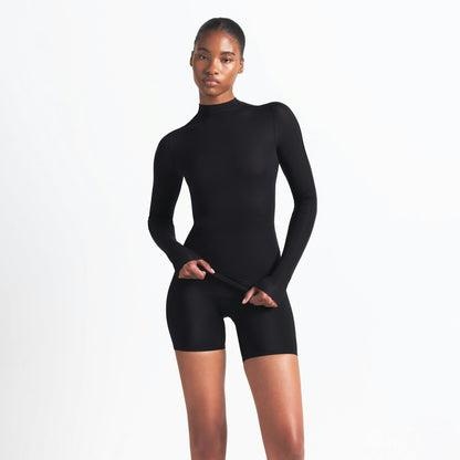 Skims Nikeskims Weightless Layers Mock Neck Long Sleeve Top Obsidian