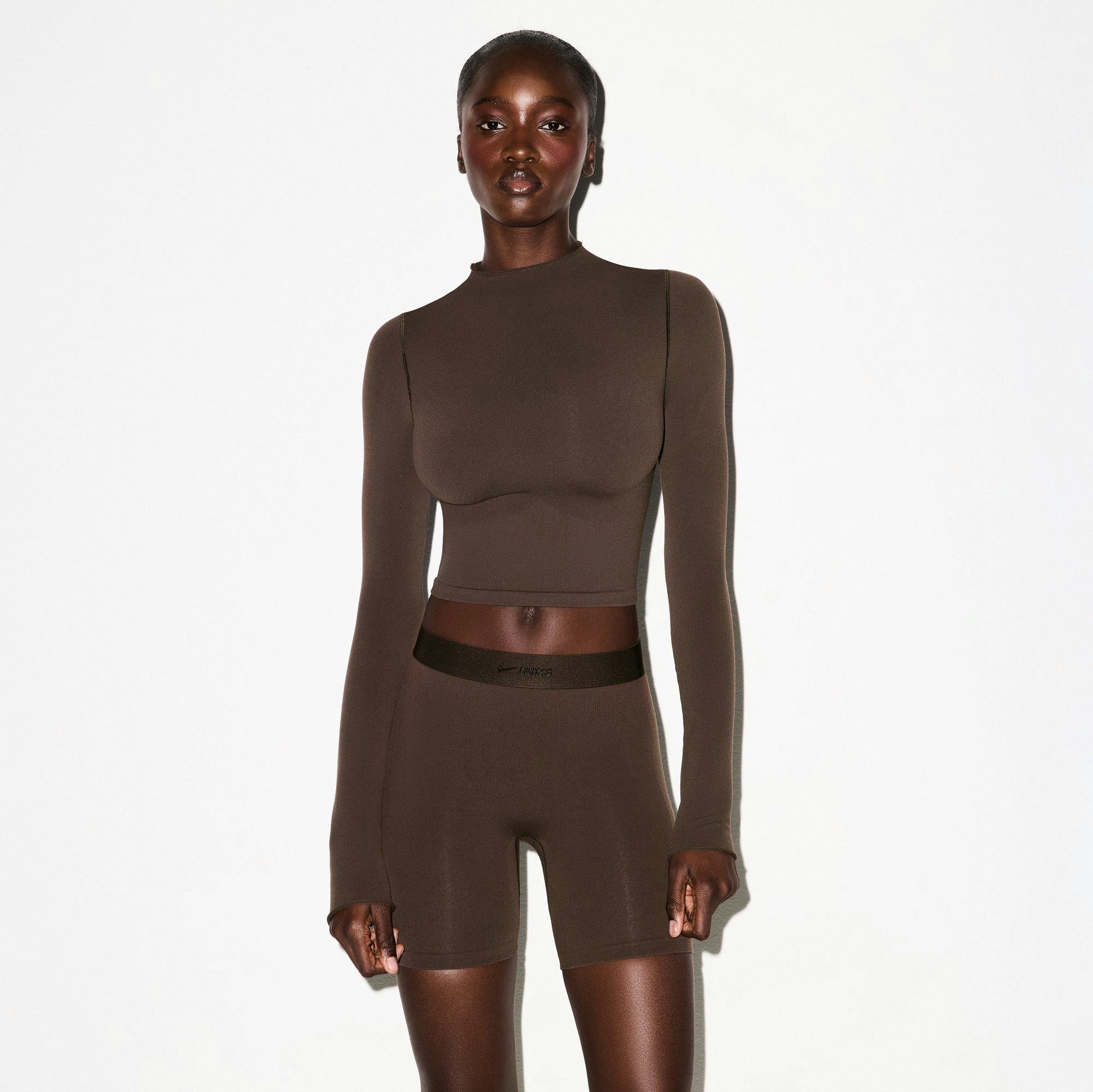 Skims Nikeskims Vintage Seamless Mock Neck Crop Top Phoenix