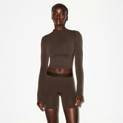 Skims Nikeskims Vintage Seamless Mock Neck Crop Top Phoenix