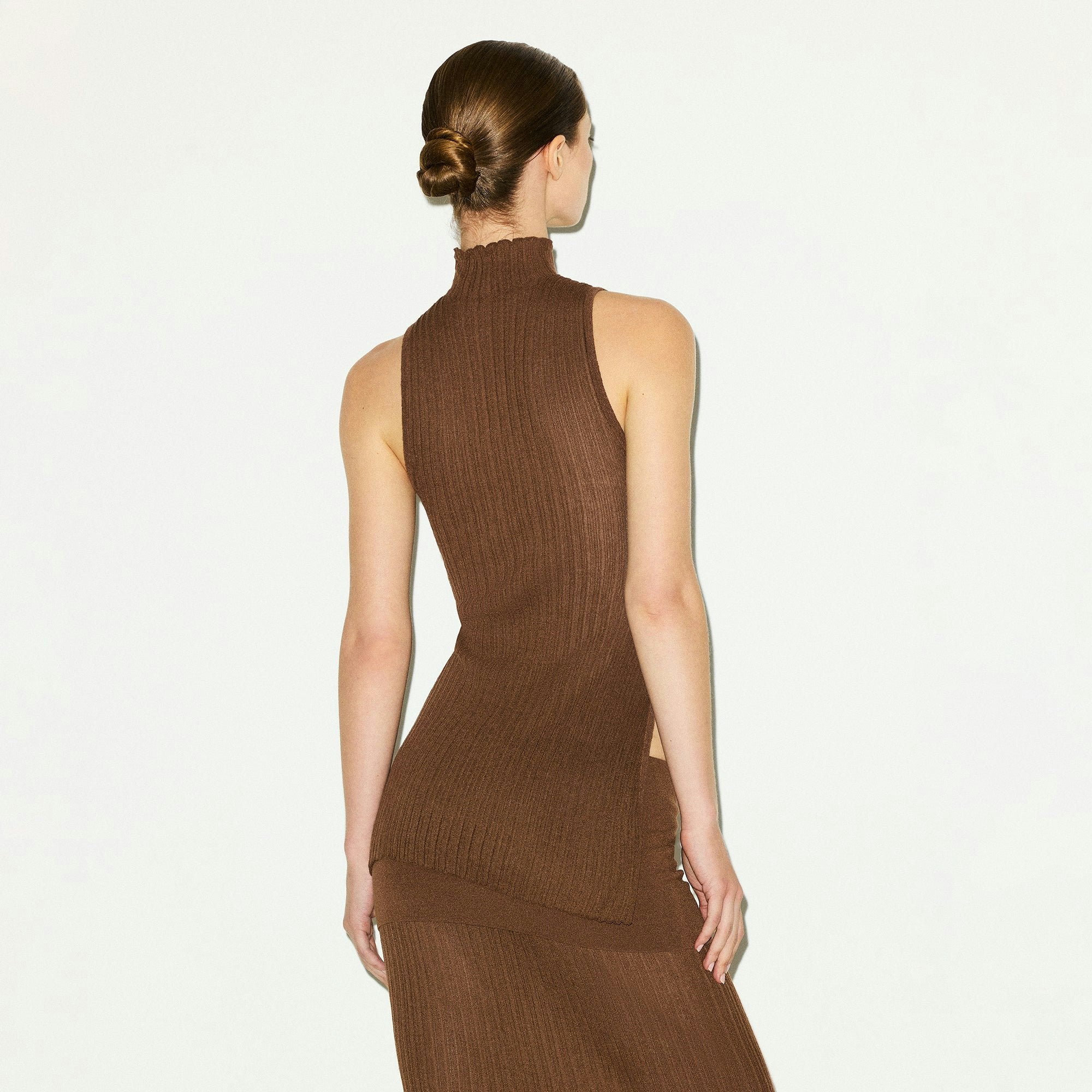 SHEER KNIT MOCK NECK TUNIC