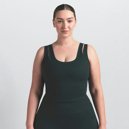 Skims Nikeskims Matte Double Strap Scoop Tank Dark Teal