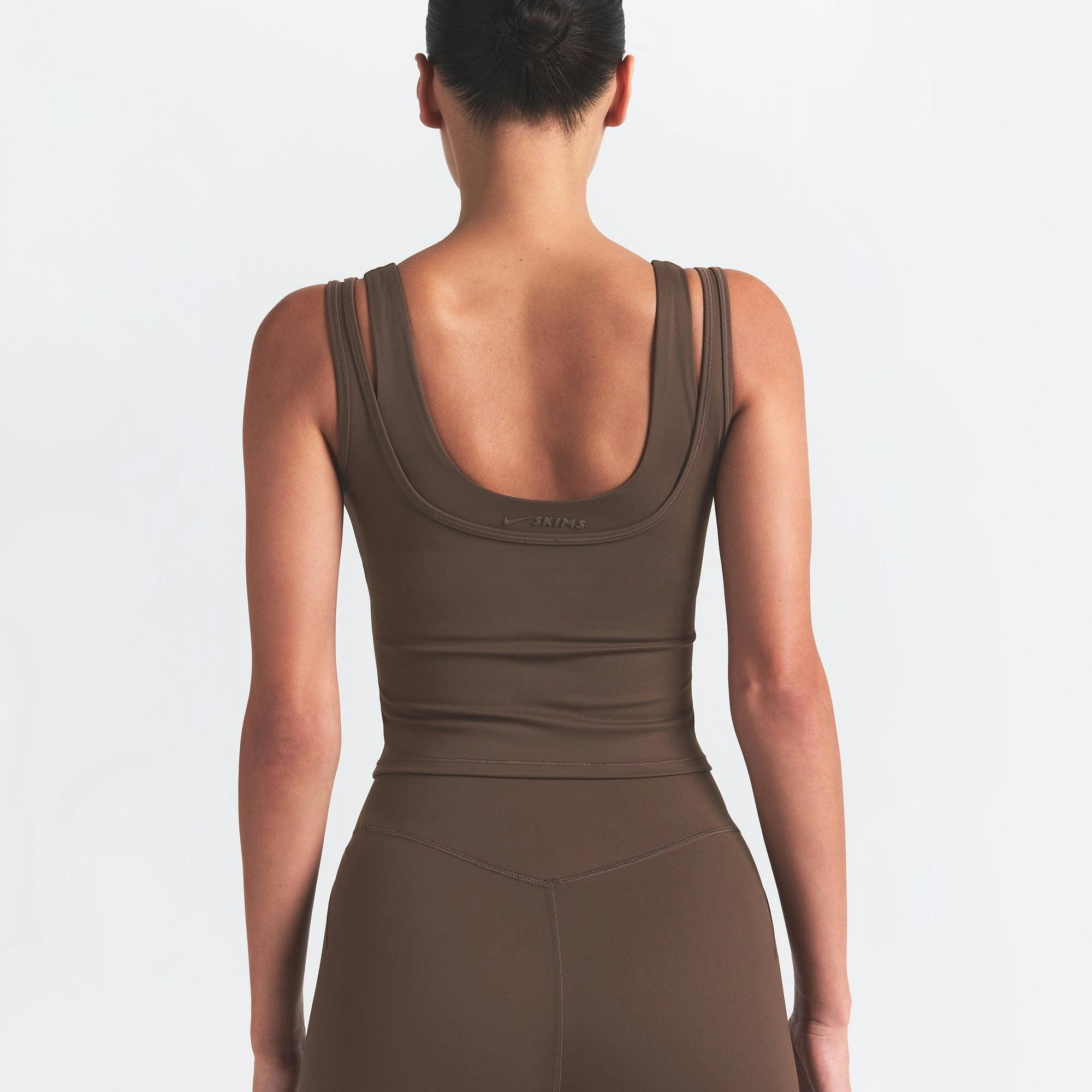 Skims Nikeskims Matte Double Strap Scoop Tank Dark Sepia
