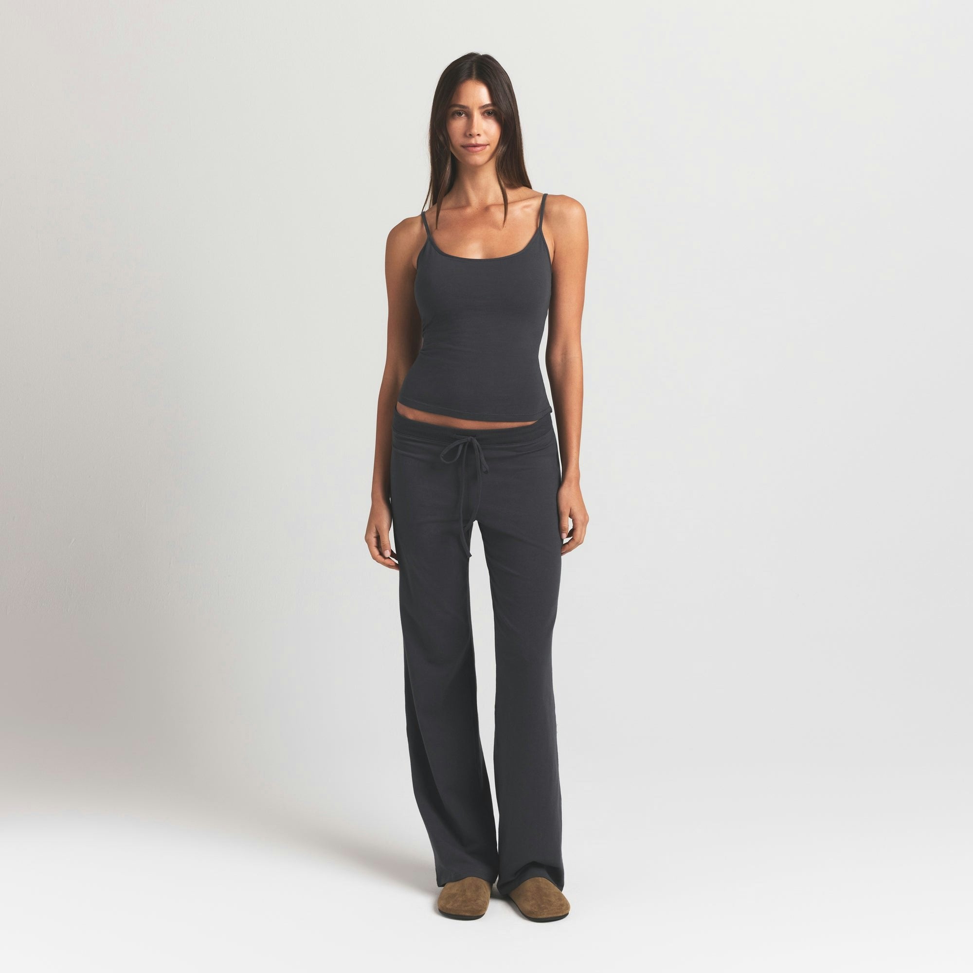 Skims Cotton Jersey Scoop Neck Cami Ash