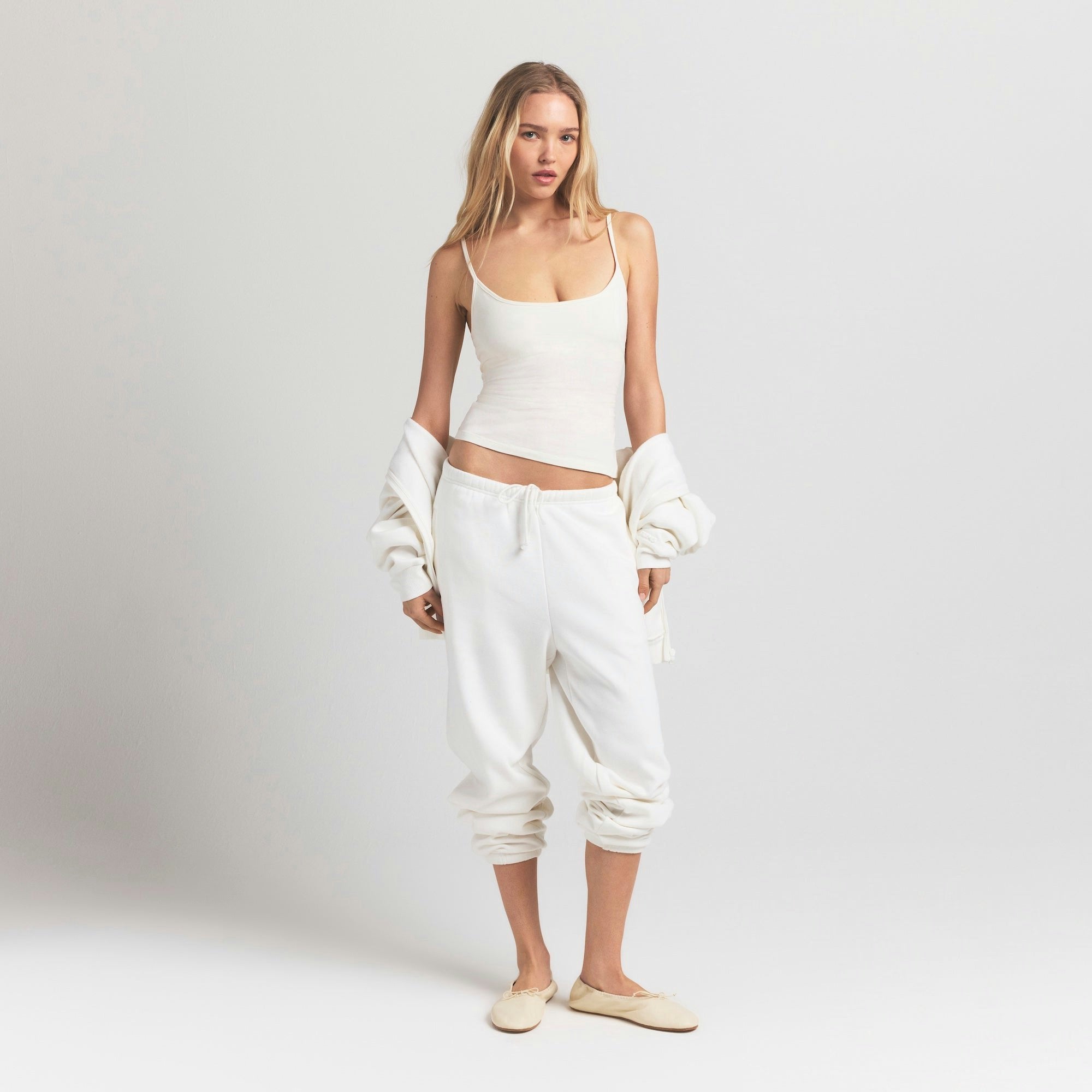 Skims Cotton Jersey Scoop Neck Cami Marble