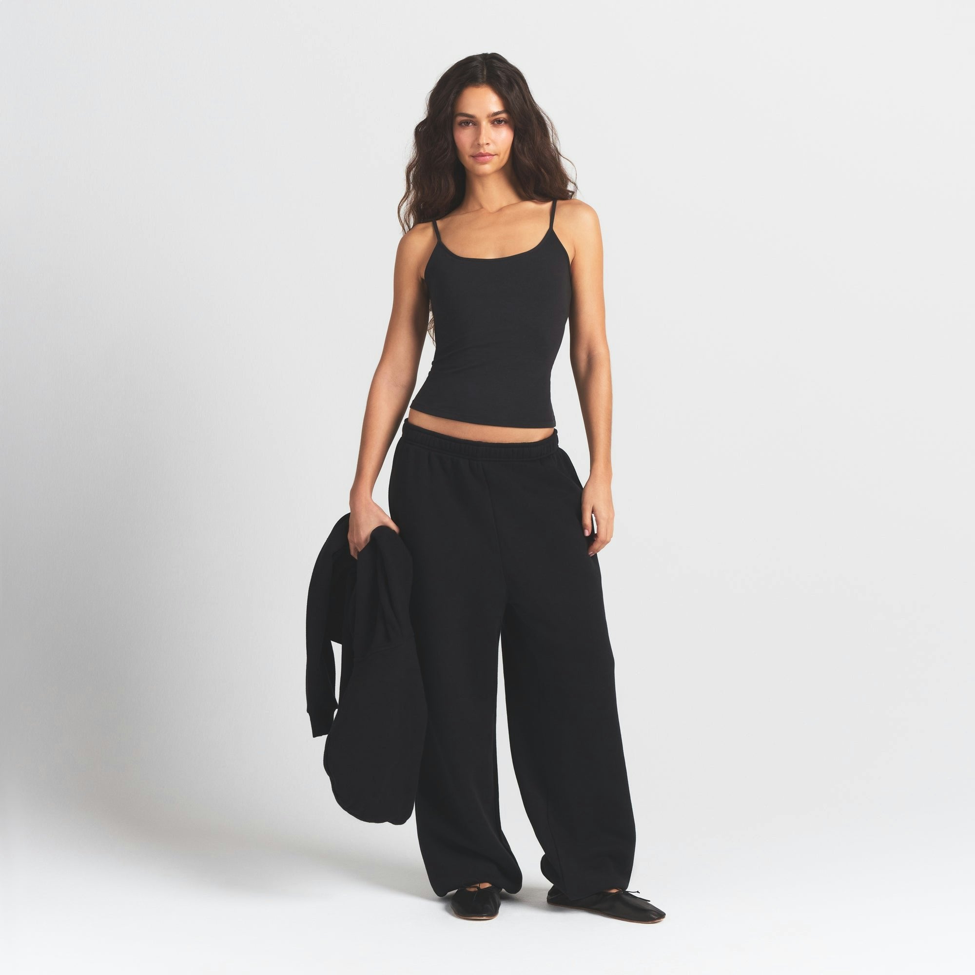 Skims Cotton Jersey Scoop Neck Cami Soot
